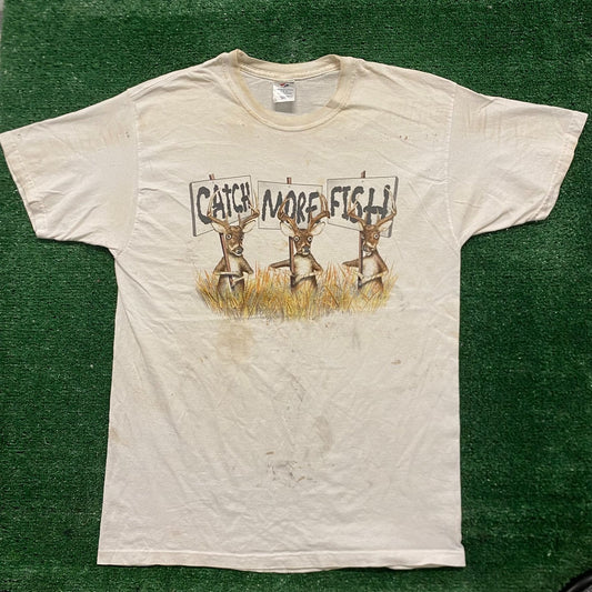 Vintage 90s Deer Hunting Funny Slogan Nature Humor Tee