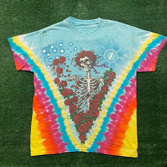 Vintage Y2K Essential Grateful Dead Skull Tie Dye Band Tee