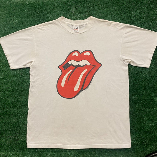 Vintage 90s Rolling Stones Lips Single Stitch Rock Band Tee