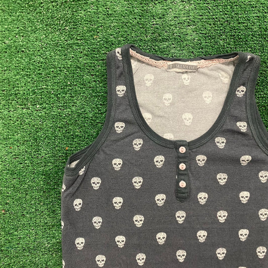 Vintage Y2K Skull Cyber Goth Emo Essential Punk Tank