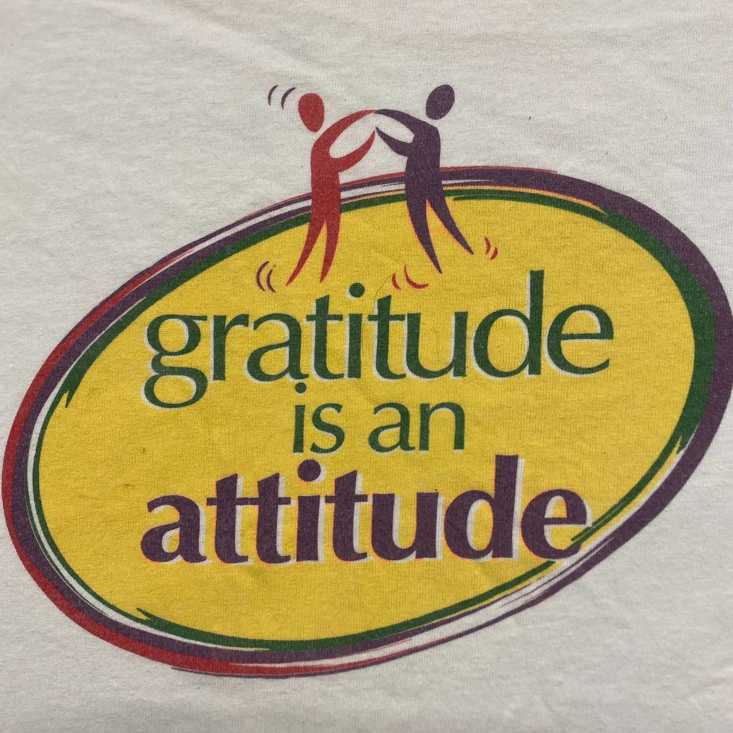 Vintage 90s Gratitude Attitude Positivity Quote Slogan Tee