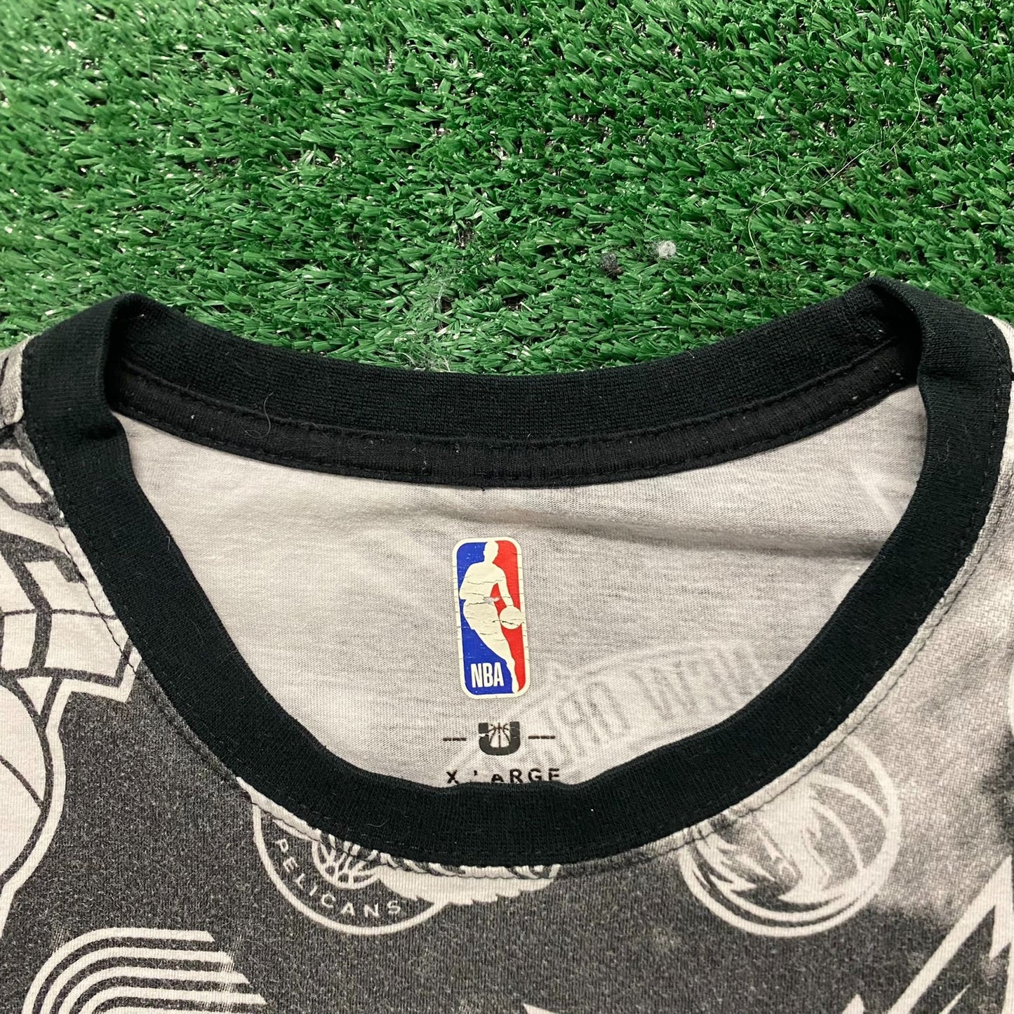 Vintage Y2K NBA Logo Shirt All Over Print AOP Drill Tee