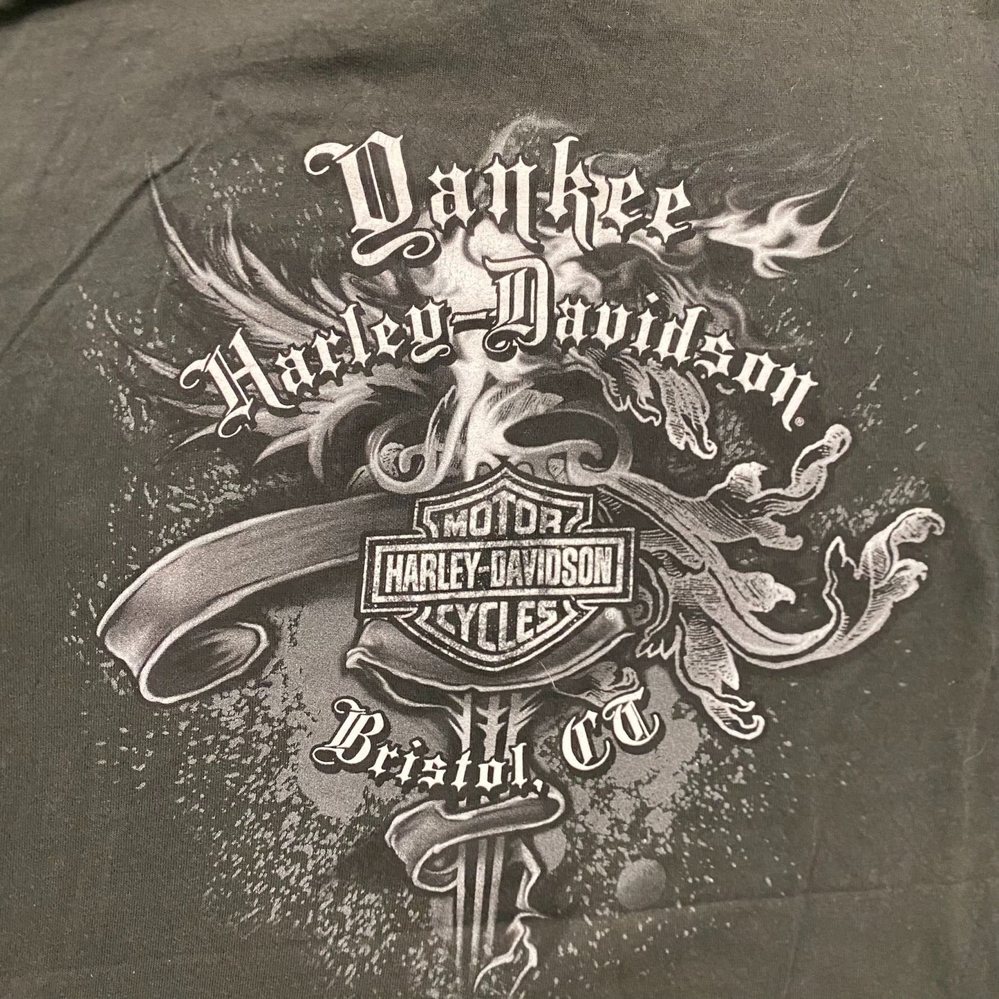 Vintage Y2K Yankee Harley Davidson Logo Sun Faded Punk Tee