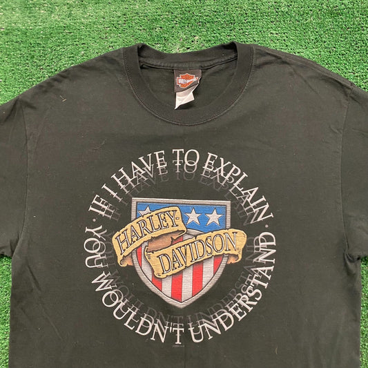 Harley Davidson Wolf Vintage Moto Biker T-Shirt