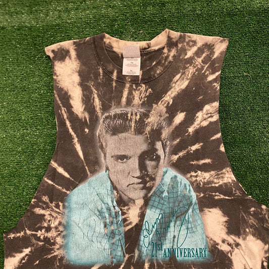 Elvis Presley Tie Dye Vintage Cut Off Band T-Shirt