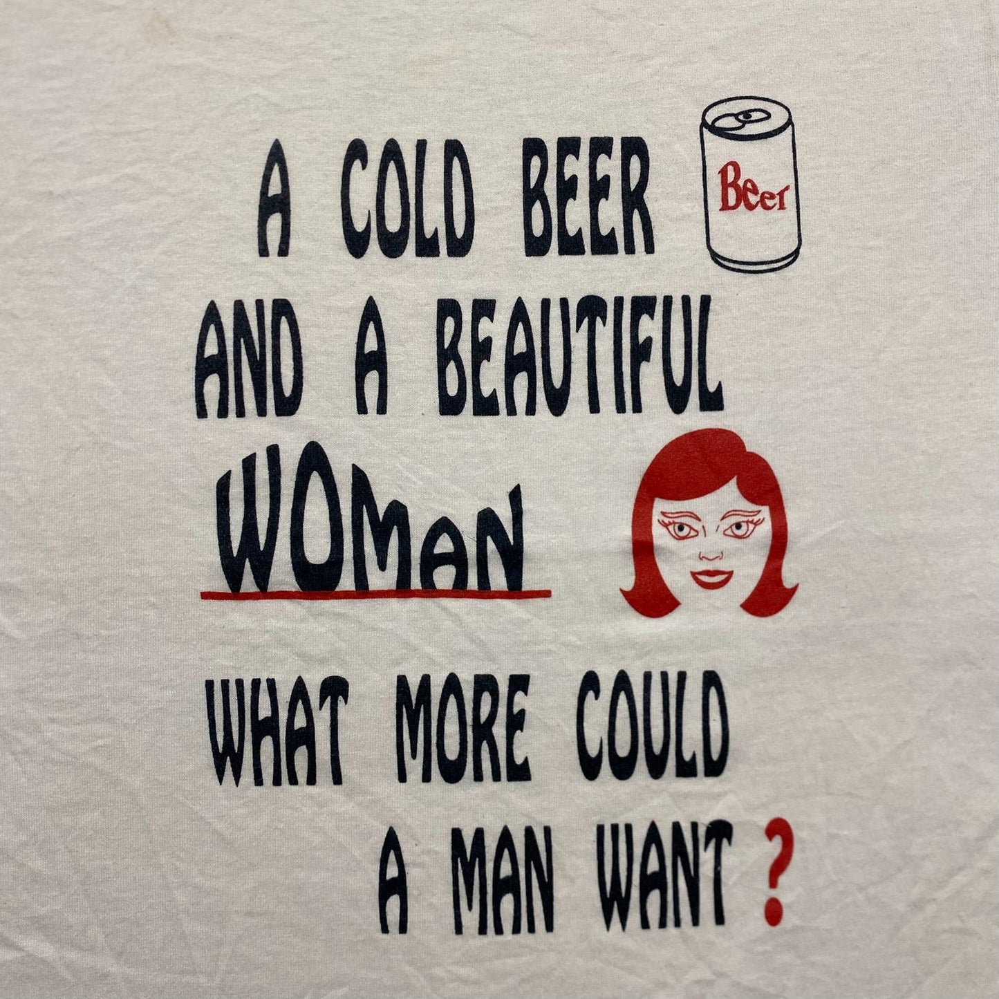 Vintage 80s Essential Beer and Woman Male Humor T-Shirt
