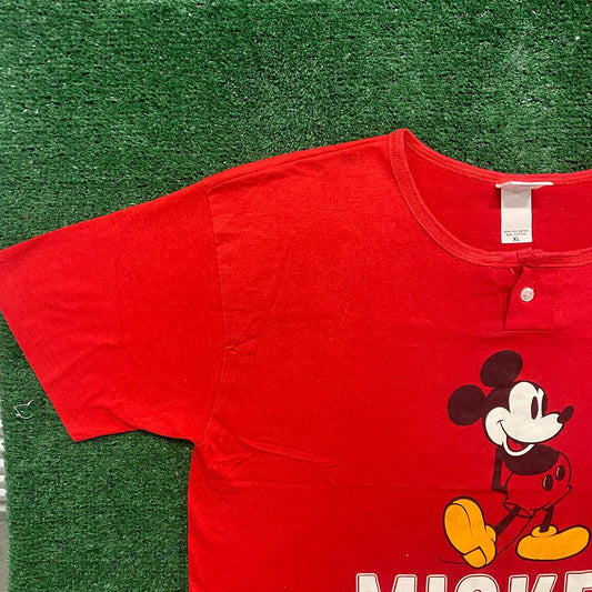Vintage 80s Mickey Mouse Shirt Crop Top Disney Single Stitch