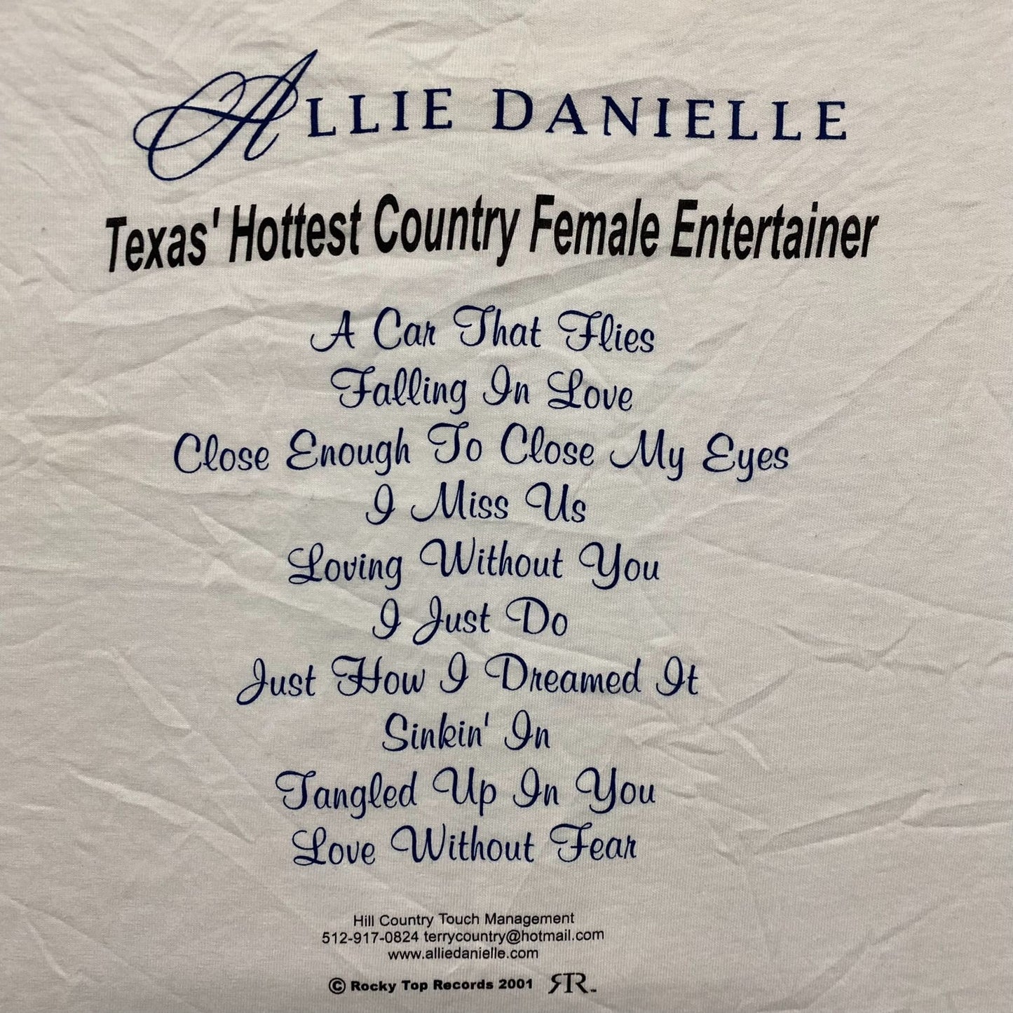 Vintage Y2K Allie Danielle Tour Concert Country Music Tee