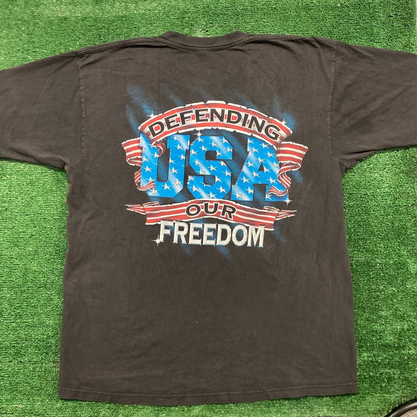 Vintage Y2K Baggy USA American Flag Eagle T-Shirt