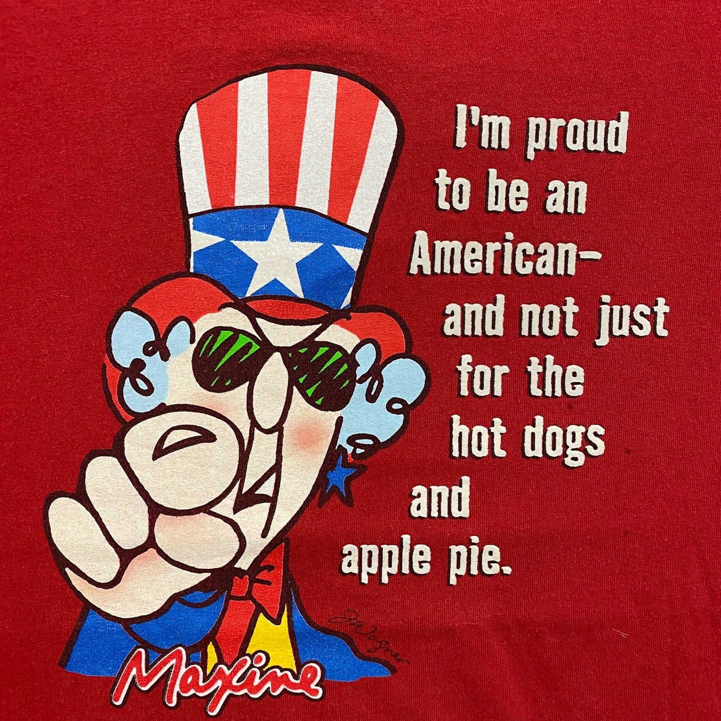 Vintage Y2K Maxine Comic USA Hallmark Funny Quote Tee