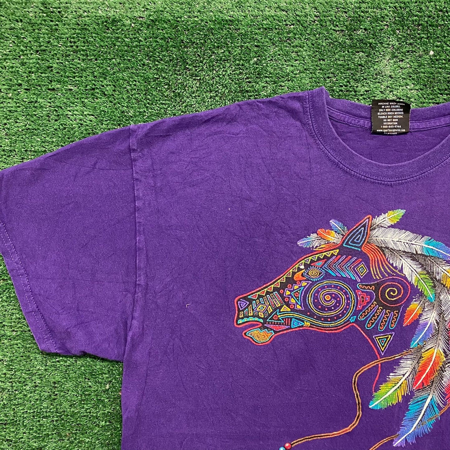 Vintage 90s Sedona Arizona Tribal Horse Art Tourist Tee