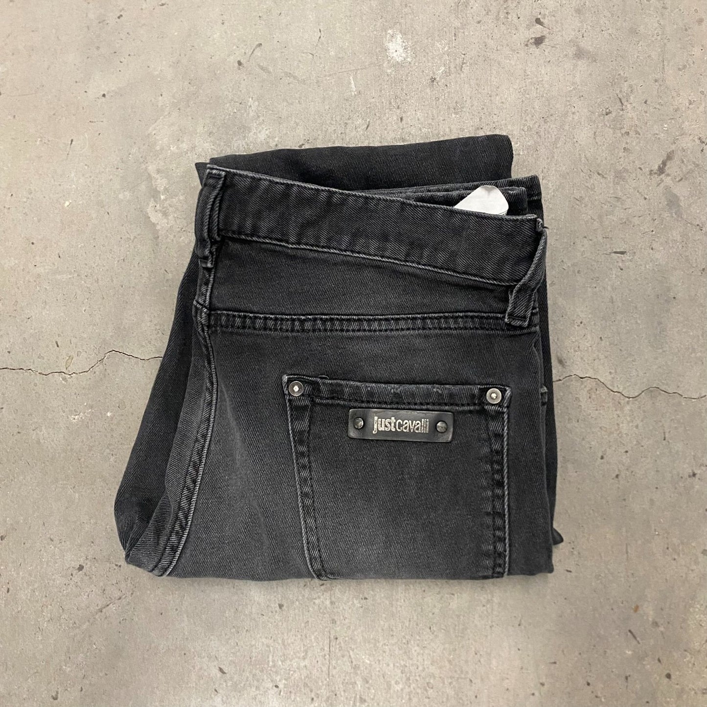 Just Cavalli Essential Faded Black Slim Fit Denim Jeans