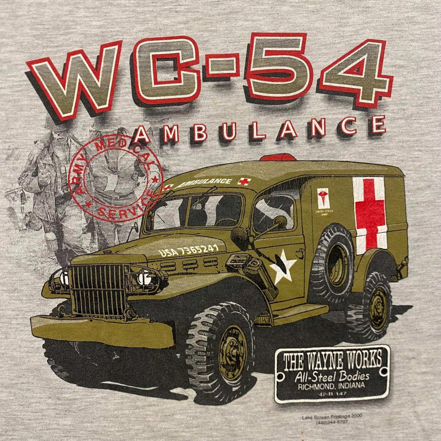 Vintage Y2K WC-54 Army Ambulance Essential Military Tee