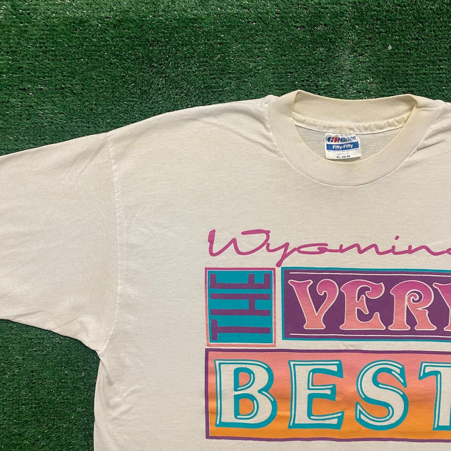 Vintage 80s Wyoming Quote Destination Single Stitch Tee