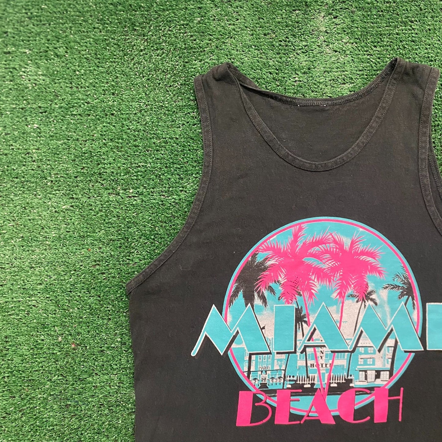 Vintage Y2K Miami Beach Essential Tropical Beach Tank Top