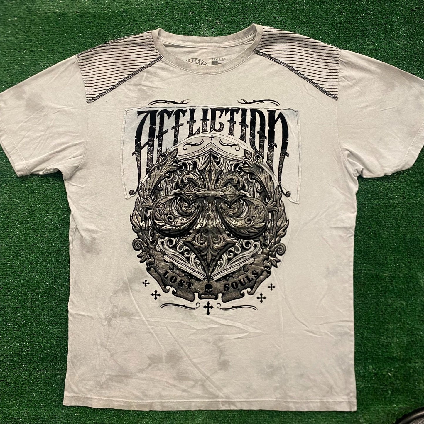 Affliction Fleur Cross Vintage Gothic Punk T-Shirt
