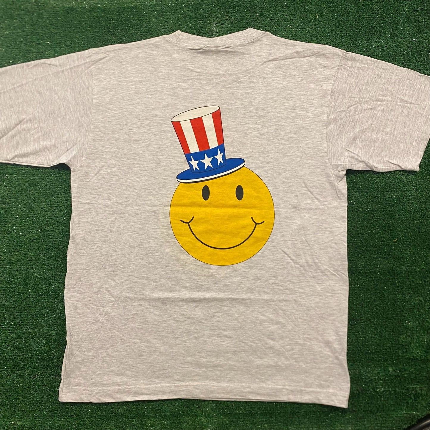 USA American Uncle Sam Smiley Vintage 90s Emoji T-Shirt