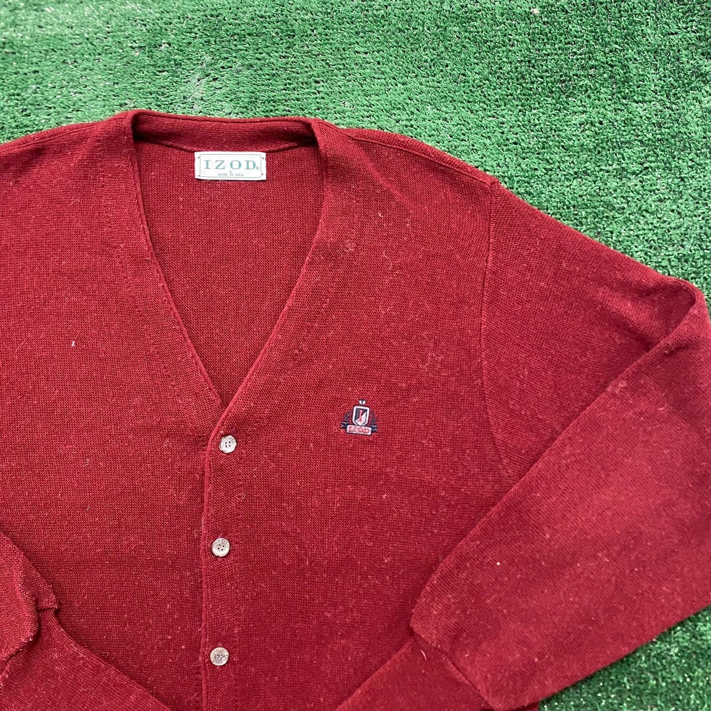 Vintage 80s IZOD Cardigan Essential Preppy Knit Sweater