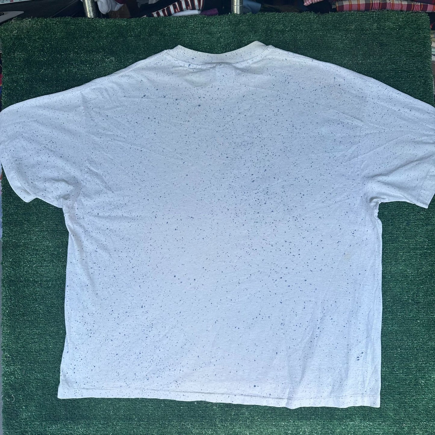 Vintage 90s Floral T-Shirt Speckled White XXL Single Stitch Grandma Cottagecore