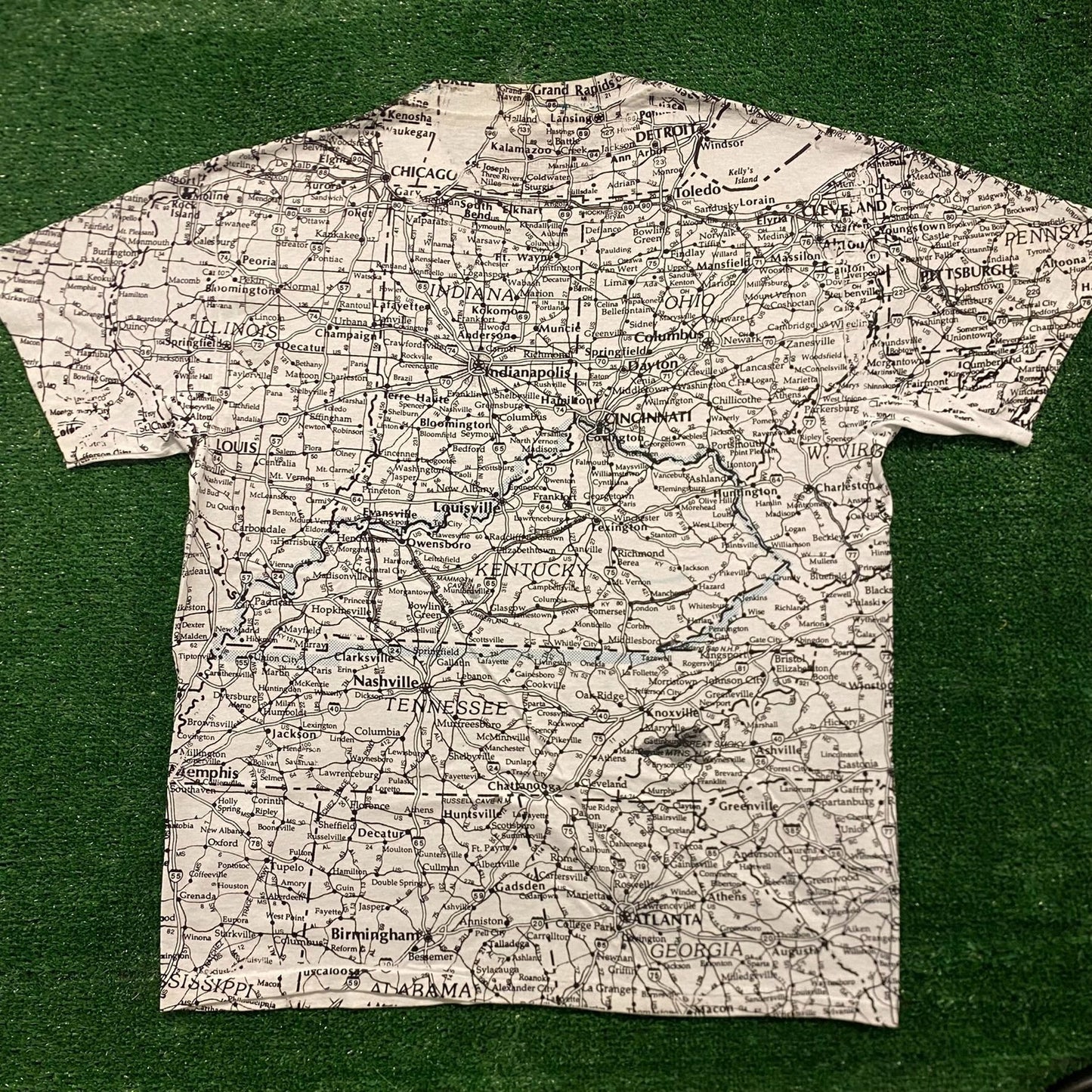 Eastern States Road Map Highways Vintage 90s T-Shirt