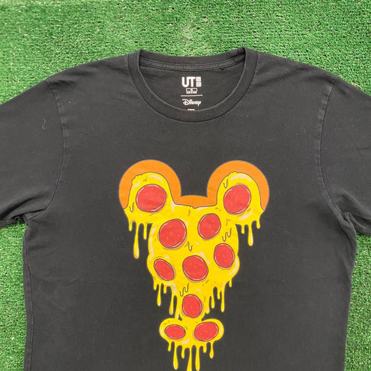 Uniqlo Disney Mickey Mouse Pizza Vintage Food T-Shirt