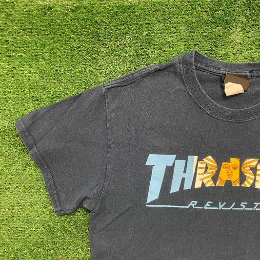 Vintage Y2K Thrasher Skateboard Magazine Shirt Revista Sun Tee