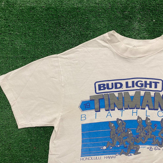 Vintage 80s Bud Light Tinman Shirt Single Stitch Beer Run Tee