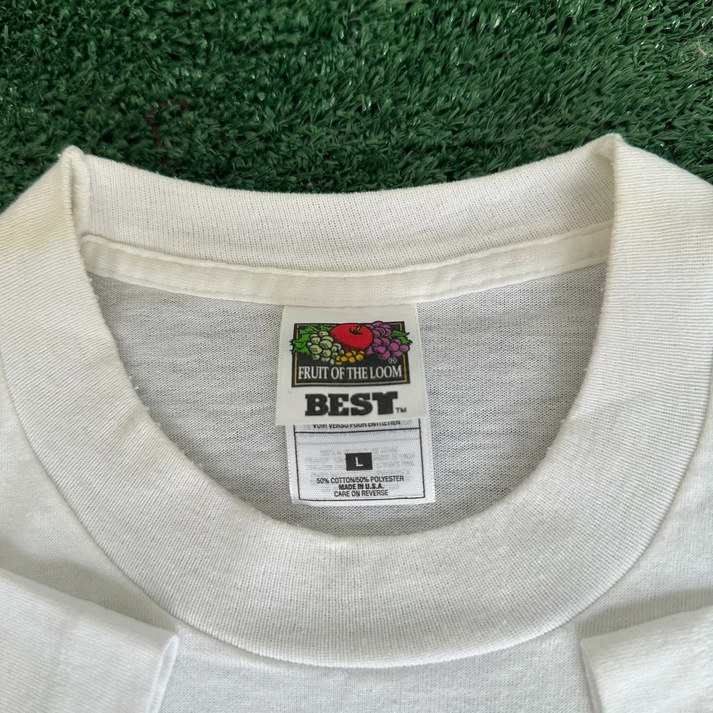 Vintage 90s Road Runner 5K T-Shirt Single Stitch White L Looney Tunes Streetwear