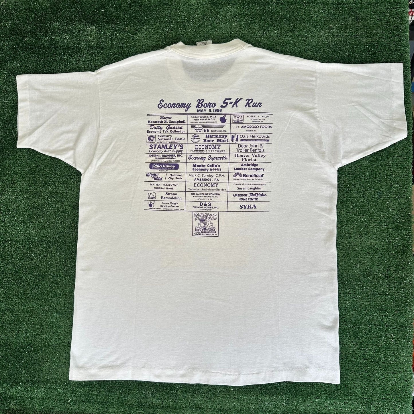 Vintage 90s Road Runner 5K T-Shirt Single Stitch White L Looney Tunes Streetwear