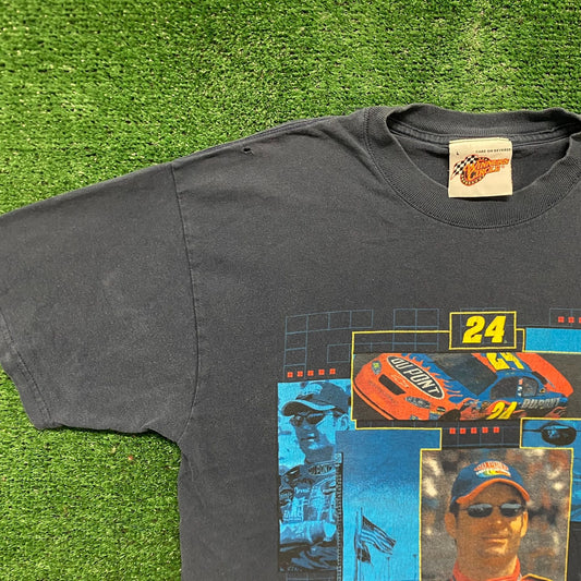 Vintage 90s NASCAR Jeff Gordon Racing Grunge Sun Faded Tee