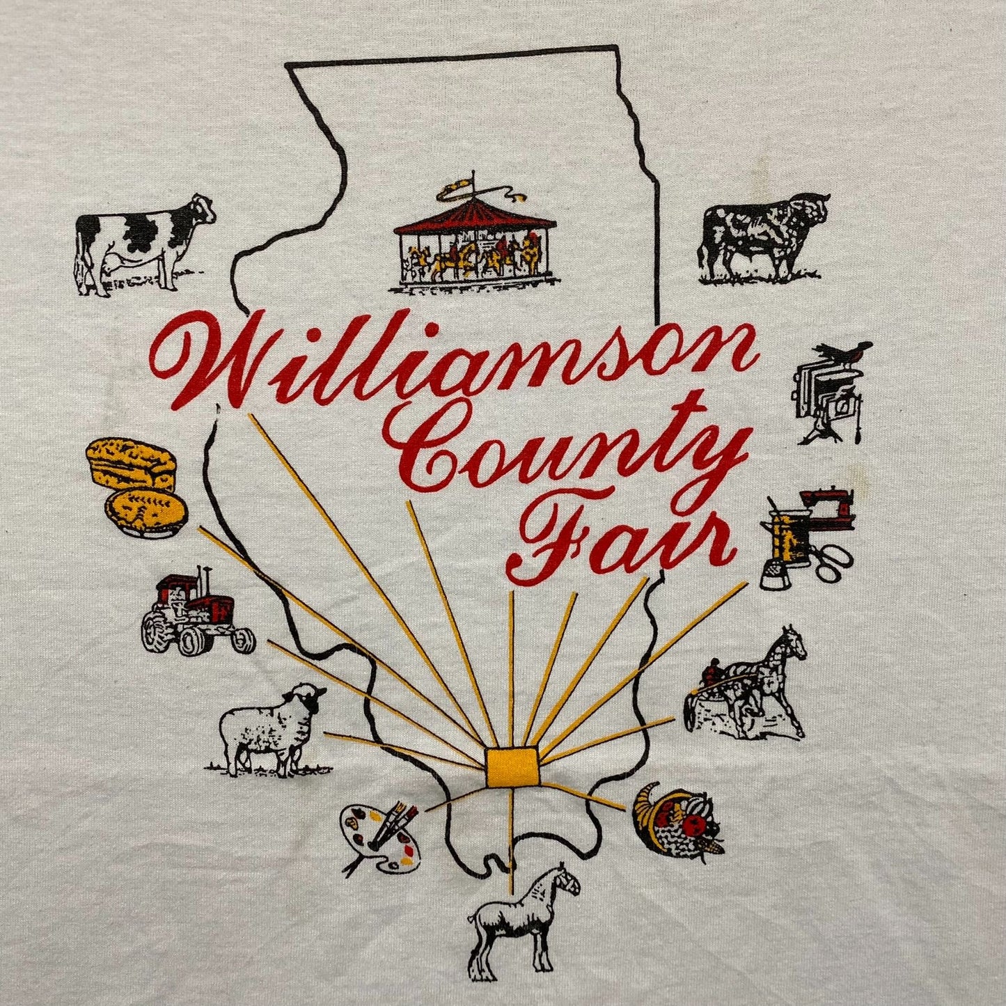 Vintage 90s Williamson County Fair Illinois Single Stitch Tee