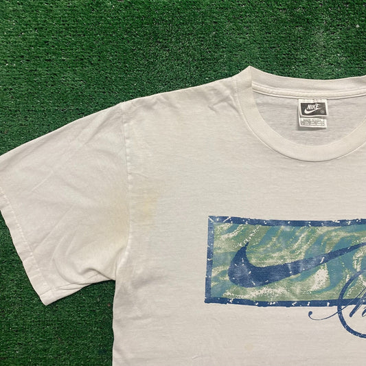 Vintage 90s Nike Swoosh Shirt Single Stitch Watercolor Tee