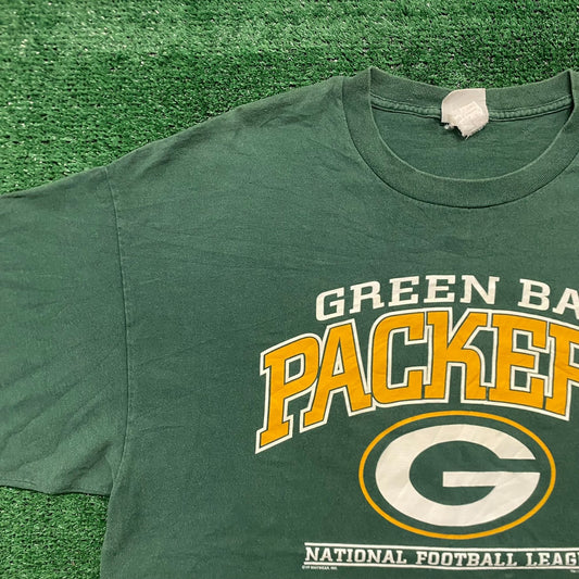 Vintage Y2K Packers Football NFL Sports Sun Faded Baggy Tee