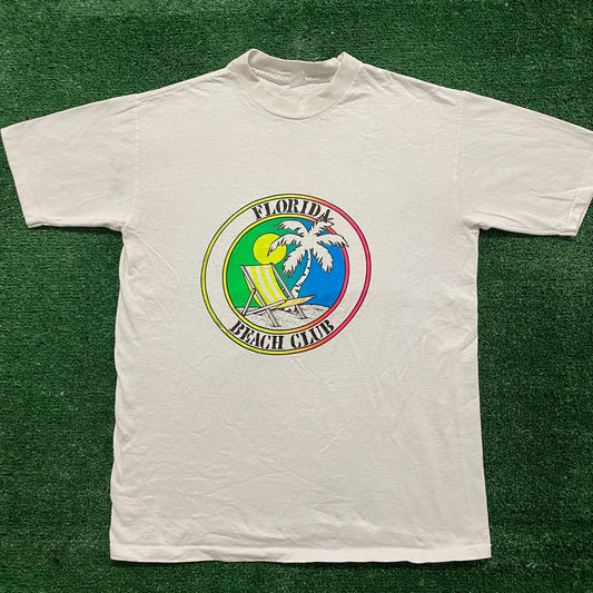 Vintage 80s Florida Beach Club Tourist Single Stitch Tee