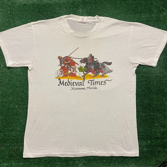 Vintage 80s Medieval Times Knight Shirt Single Stitch Art Tee