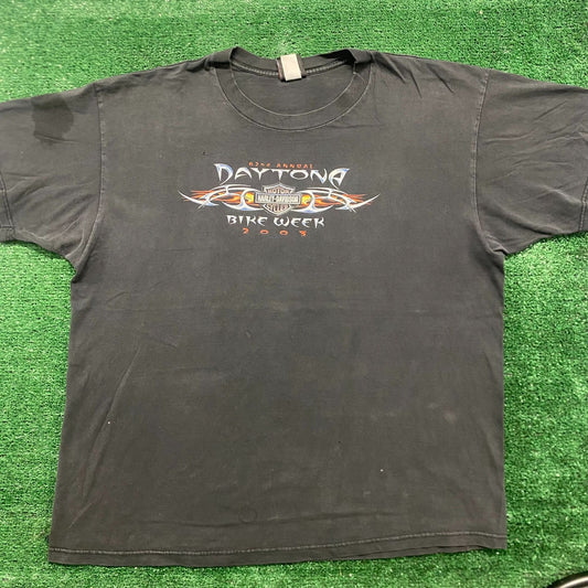 Vintage Y2K Harley Davidson Motorcycle Daytona Bike Week Tee
