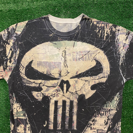 Punisher Skull All Over Print Vintage Movie T-Shirt