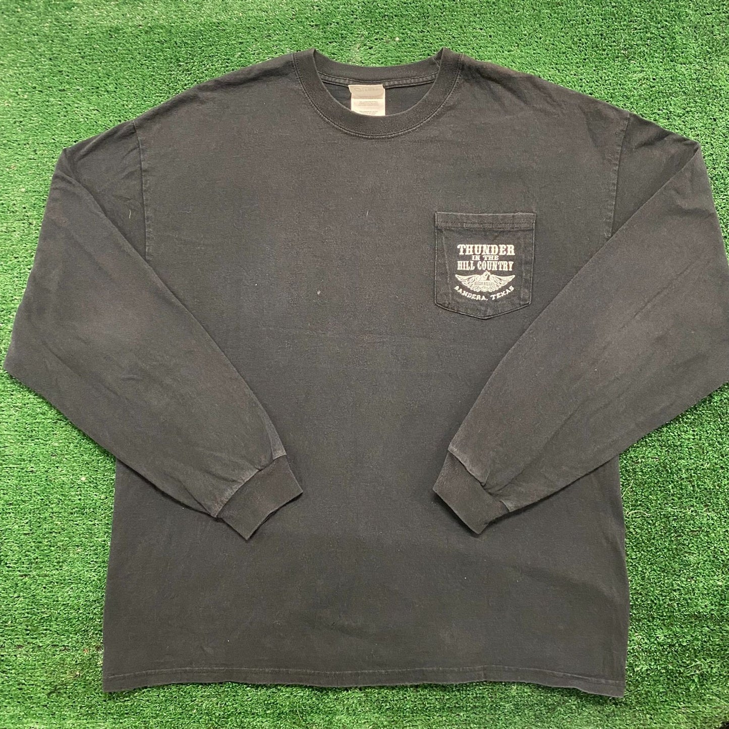 Vintage Y2K Texas Choppers Shirt Faded Black Long Sleeve Tee