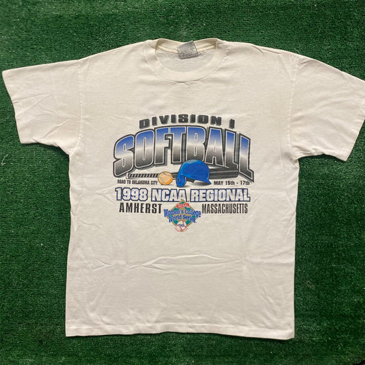 Vintage 90s NCAA Softball Shirt University College Sports Tee