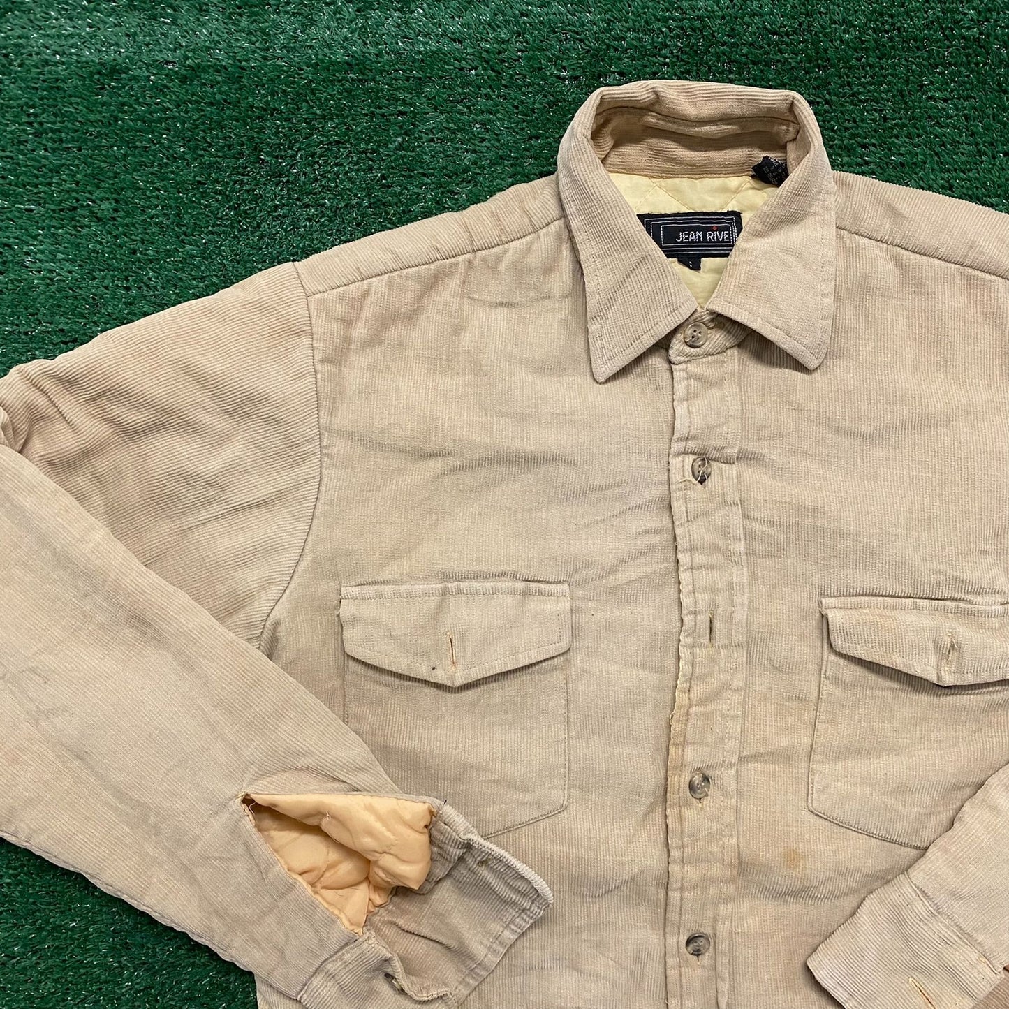 Vintage 80s Quilted Corduroy Essential Tonal Shirt Jacket