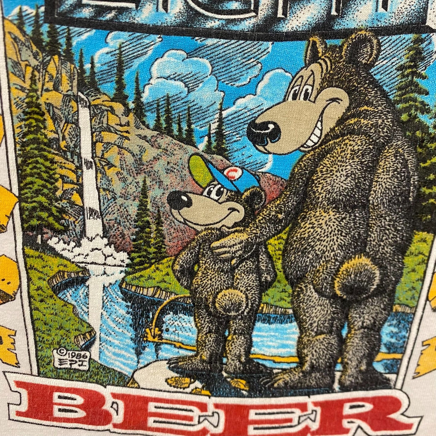 Vintage 80s Bear Whiz Beer Shirt Single Stitch Parody Tee