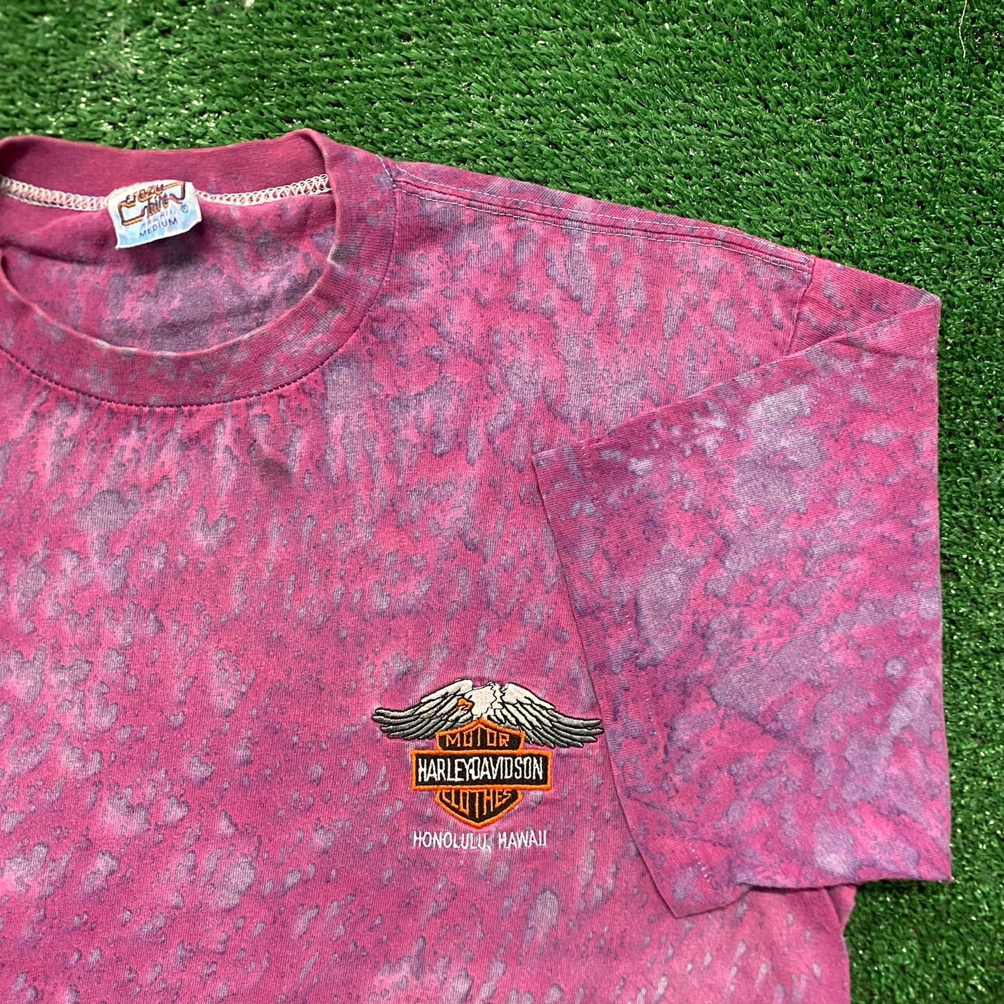 Vintage 80s Harley Davidson Logo Tie Dye Single Stitch Tee