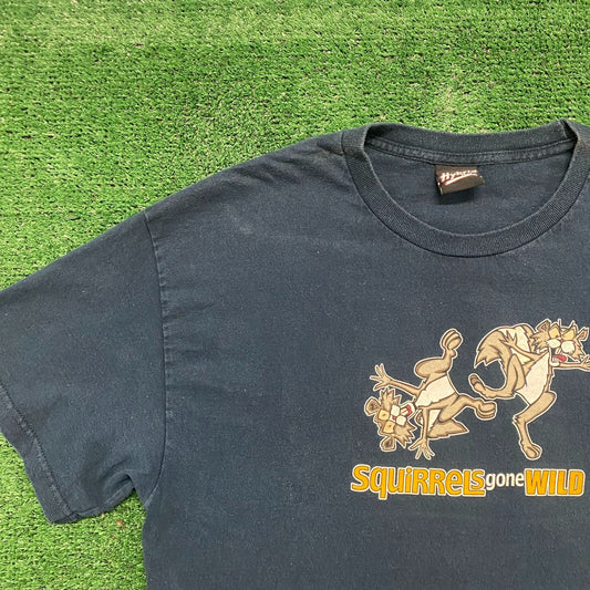 Vintage Y2K Squirrels Gone Wild Funny Animal Humor Tee