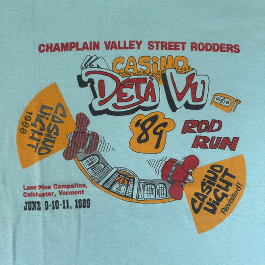 Vintage 80s Champlain Valley Hot Rod Run T-Shirt 1989 Paper Thin Single Stitch M