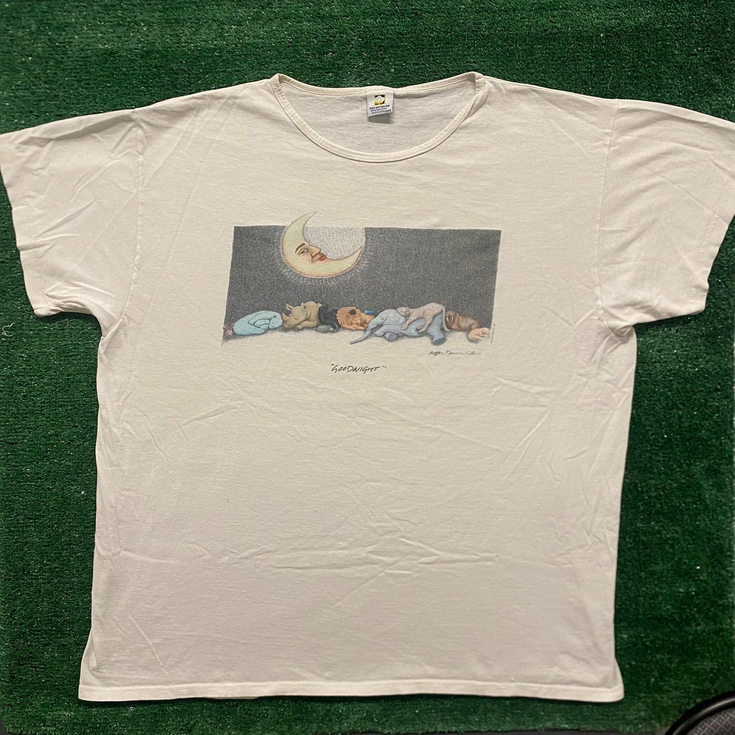 Vintage 90s Sleeping Animals Shirt Single Stitch Cute Nature