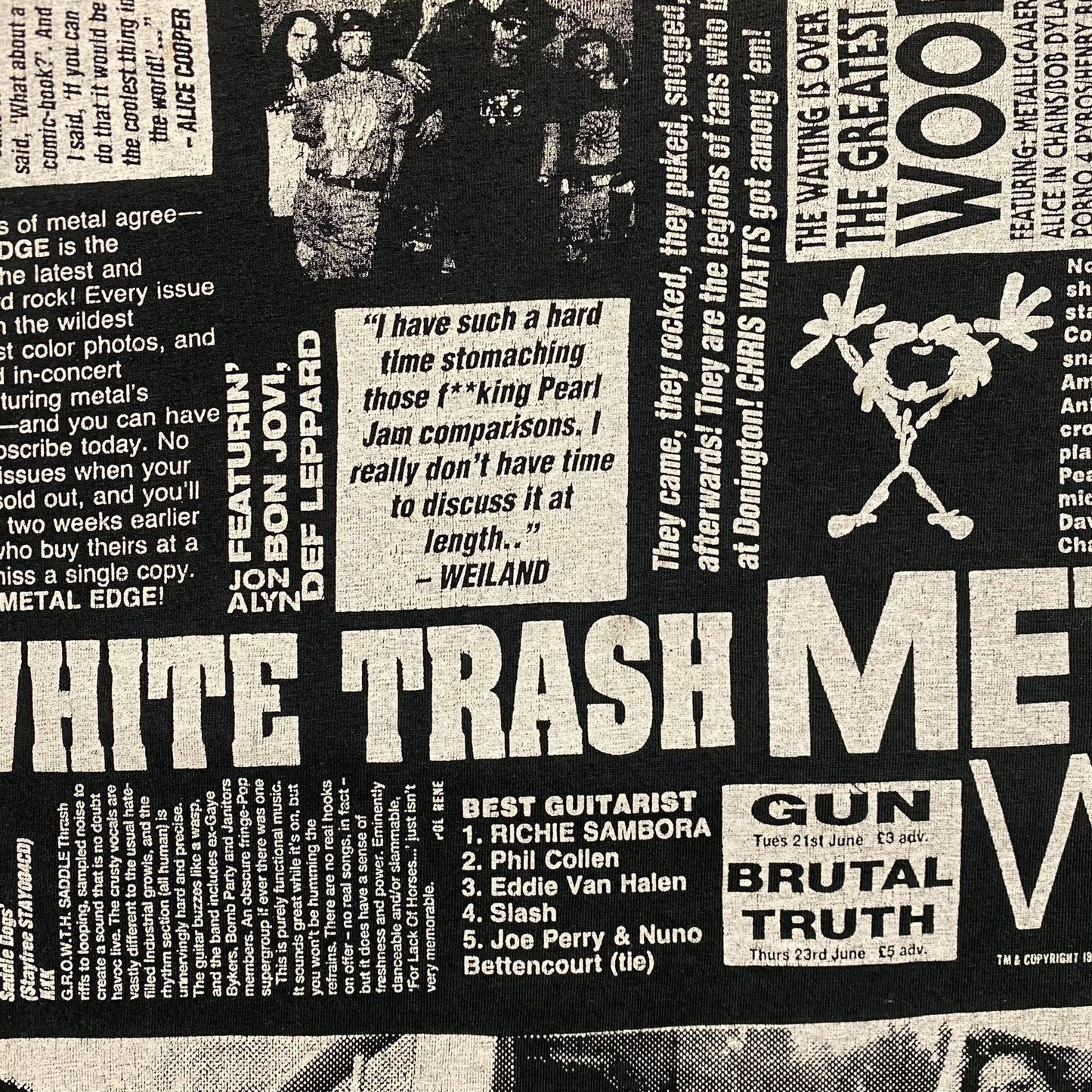 Vintage 90s Pearl Jam Grunge Metal Band T-Shirt