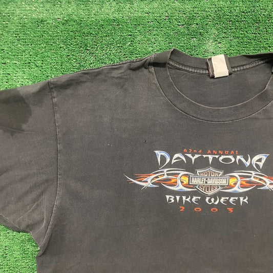 Vintage Y2K Harley Davidson Motorcycle Daytona Bike Week Tee