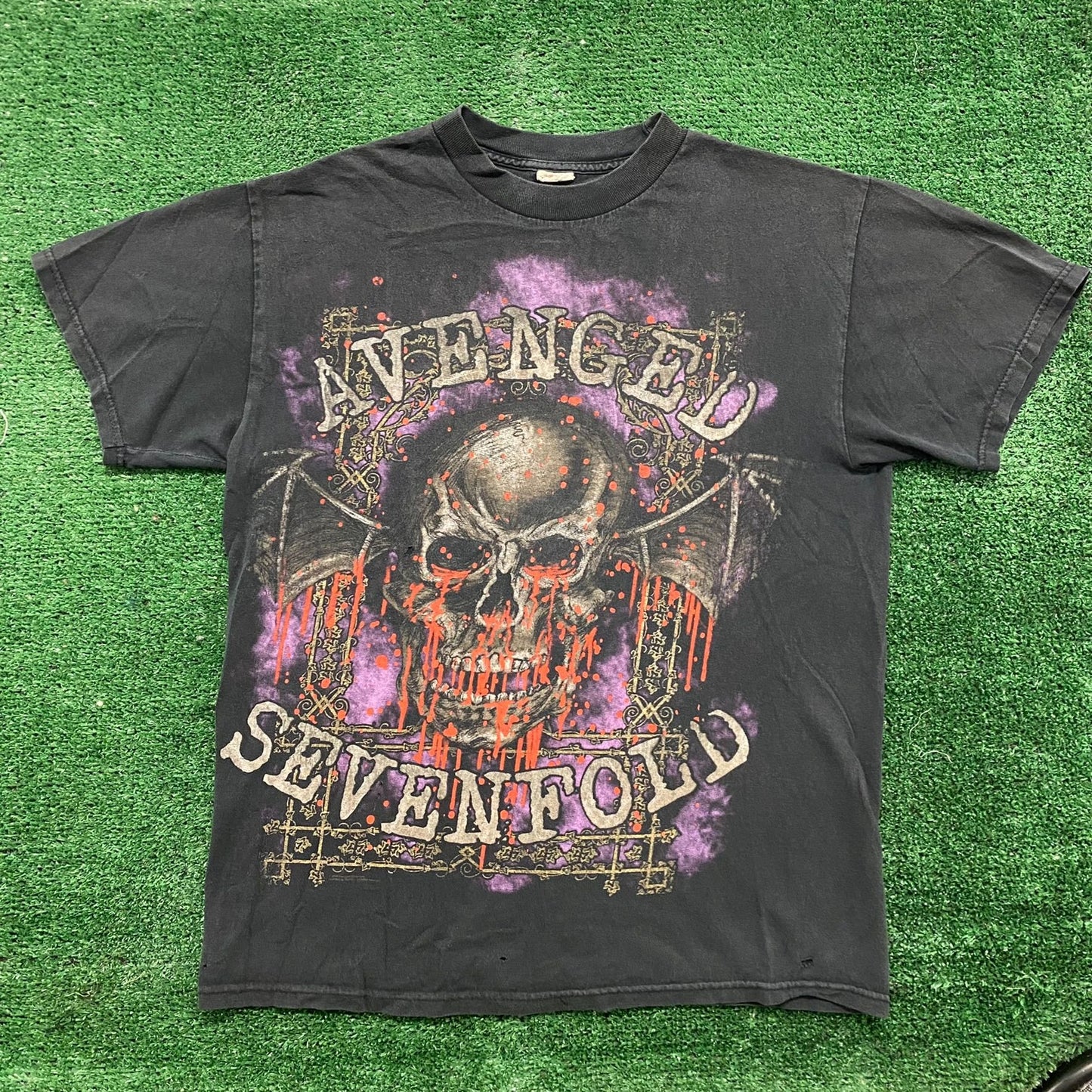 Vintage Y2K Avenged Sevenfold Skull Shirt Metal Rock Band Tee