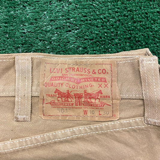 Levi's 501 Straight Fit Vintage Tan Denim Jeans Work Pants