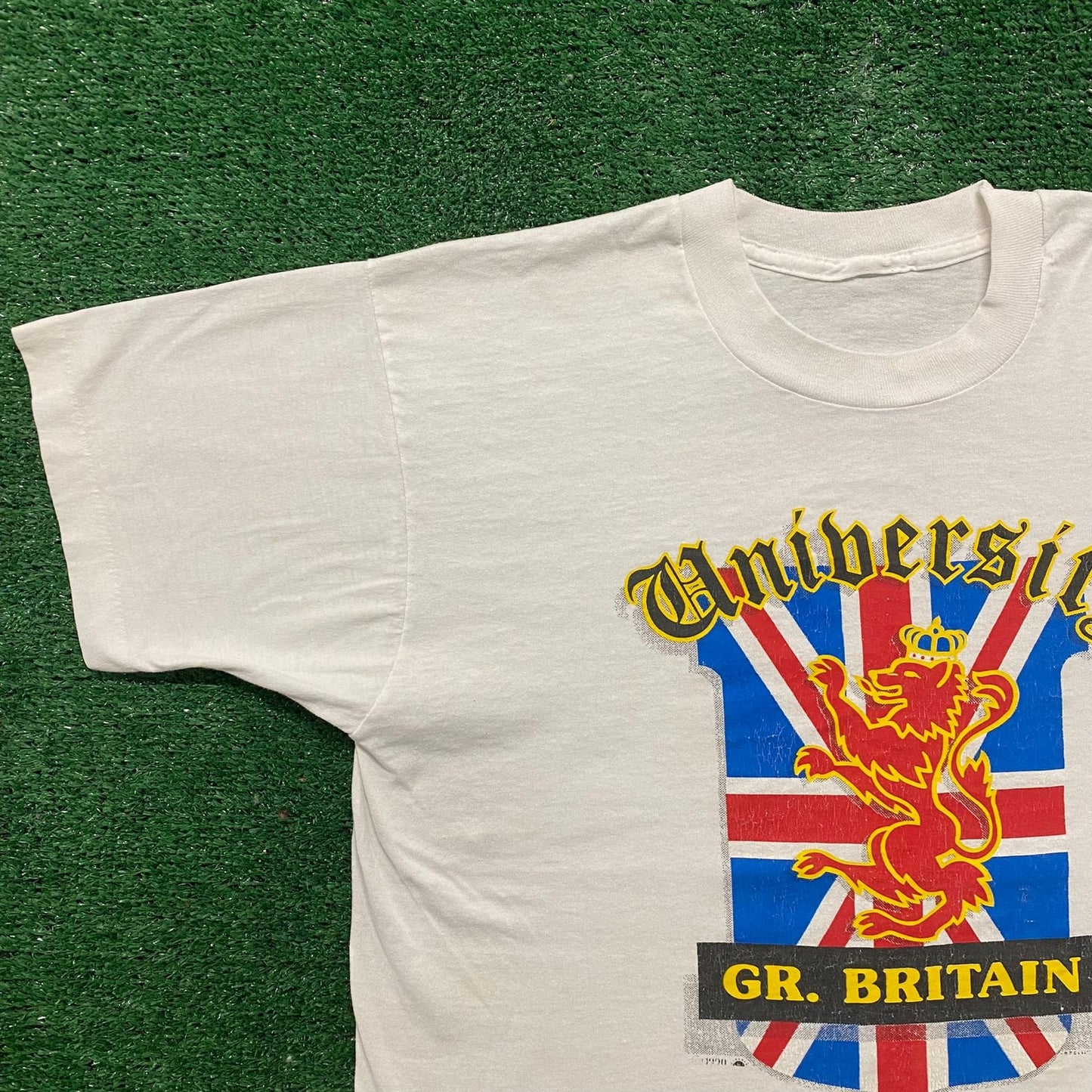 Vintage 80s England Great Britain Single Stitch College Tee